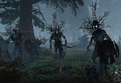 Aska screenshot with mystical enemies in a dark forest