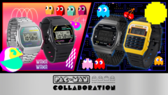 The new Casio x Pac-man collection includes 4 brand new design takes on classic Casio designs. (Image source: Casio)