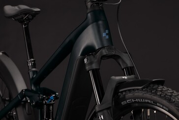 Pictured are the suspension fork and shock absorber
