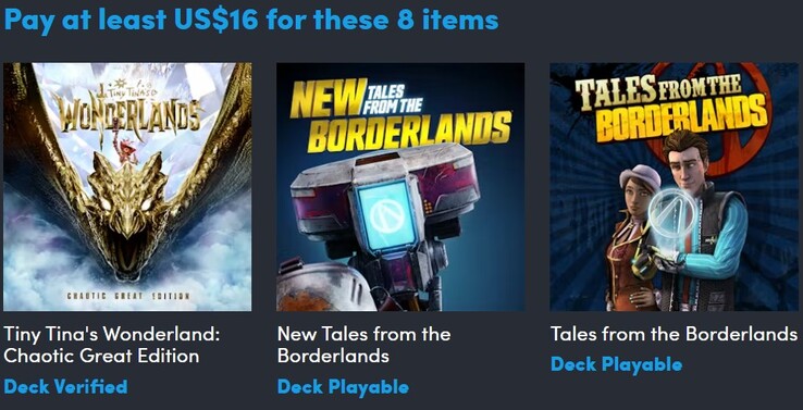 Decorative image. The first tier contains 8 games and costs $16 (Image source: Humble Bundle)