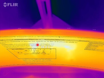 We measure up to 38 °C with the fan already active