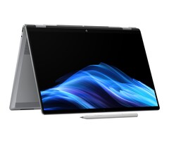 The HP OmniBook X Flip 16 convertible laptop comes in a sole Meteor Silver colorway (Image source: HP)