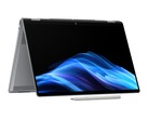 The HP OmniBook X Flip 16 convertible laptop comes in a sole Meteor Silver colorway (Image source: HP)