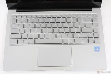Full-size Arrow keys and a wide trackpad