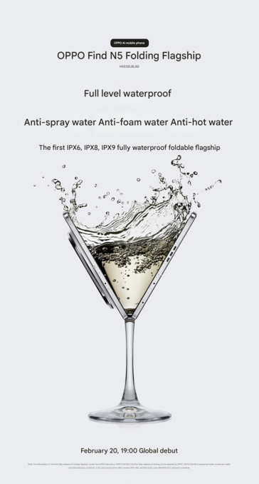 Find N5 official waterproof ratings (Image source: Oppo - machine translated)