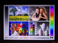 Wide OLED viewing angles. Rainbow effect becomes noticeable