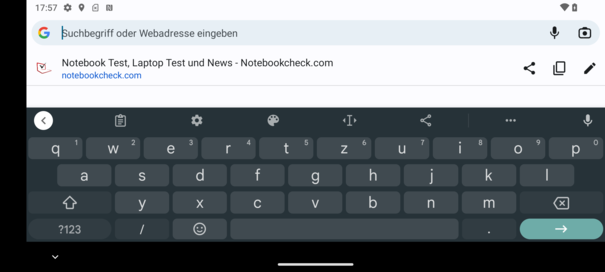 Keyboard in landscape mode