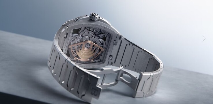 Rear view of the Bianchet B 1.618 UltraFino, highlighting the flying tourbillon and its mechanical intricacies (Image source: Bianchet Official Website)