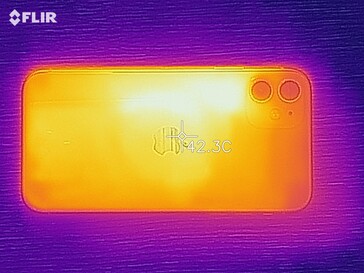 Heat map of the back of the device under load