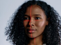 Face with scan lines for facial recognition