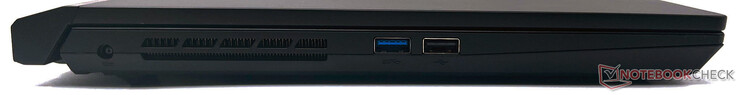 Left: DC-in, USB 3.2 Gen1 Type-A, USB 2.0 Type-A