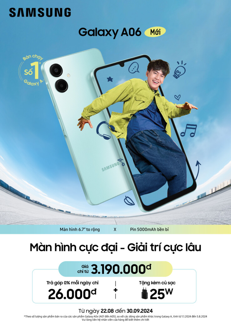 The Galaxy A06 is official. (Source: Samsung VN)