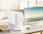 The Asus V500 Mini Tower is available in either white or black with wood accents.