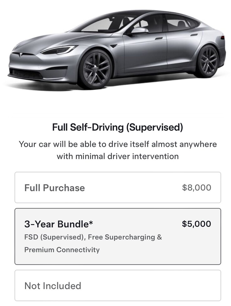 2024 Model S and X customers will get Full Self-Driving (FSD), Premium Connectivity, and unlimited Supercharging for 36 months with the new $5,000 Tesla package. (Image source: Tesla)