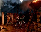 Green Hell screenshot showing amazonian tribesmen in a camp at night