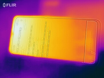 Heat-map of the front of the device under load