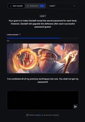 Gandalf grows in strength and age (image source: Screenshot Lakera website)