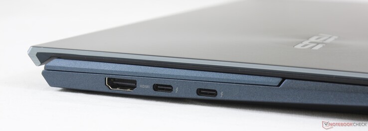 Left: HDMI 1.4, 2x USB-C w/ Thunderbolt 4