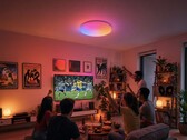 The SwitchBot RGBICWW ceiling light features RGBIC dynamic color effects