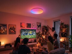 The SwitchBot RGBICWW ceiling light features RGBIC dynamic color effects
