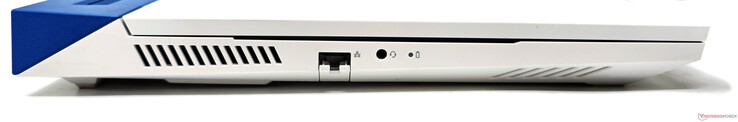 Left: Gigabit Ethernet, 3.5 mm combo audio jack