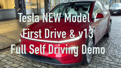 Model Y Juniper drives on FSD 13 in first demo (Image source: Jordan Camina/X)
