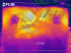 Heat map of the bottom of the device under load