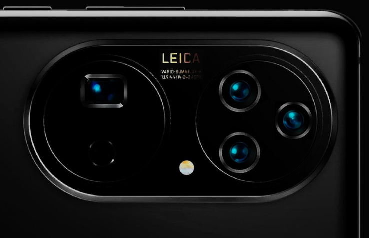 A concept of how Huawei could use the two large circular holes on the P50. (Image source: @RODENT950)