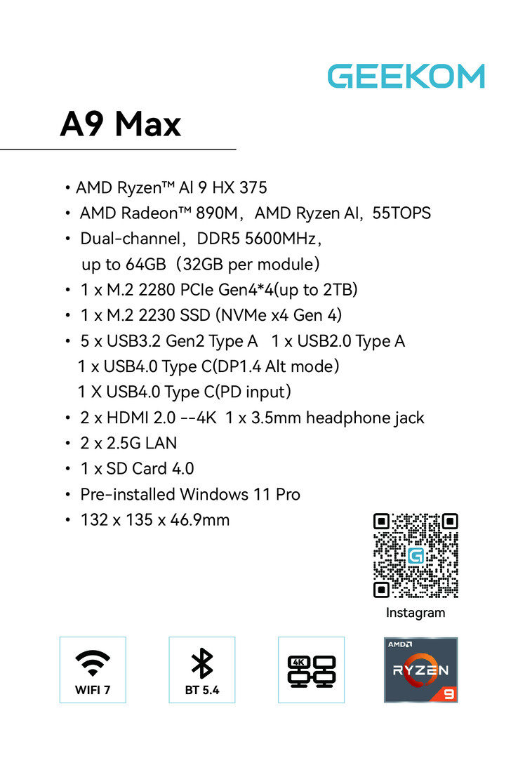 The Geekom A9 Max boasts an incredible spec sheet that reflects its capabilities