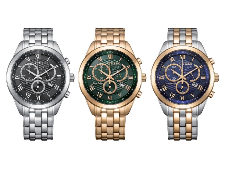 From left to right: the Citizen AT2600-57E, AT2603-59X and AT2606-51L watches