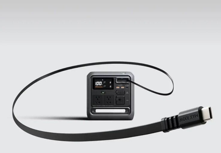 DJI’s Power 1000 Mini power station has a retractable USB-C cable. (Image source: DJI)