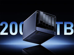 The configuration with 128GB of unified RAM can run 120B-class models locally. Pictured: a promo picture highlighting the total storage capacity of the NAS.