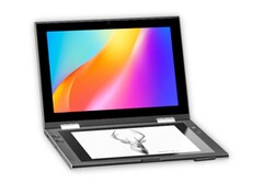 The OkPad combines an E Ink display with an LCD. (Image source: Bluegen)