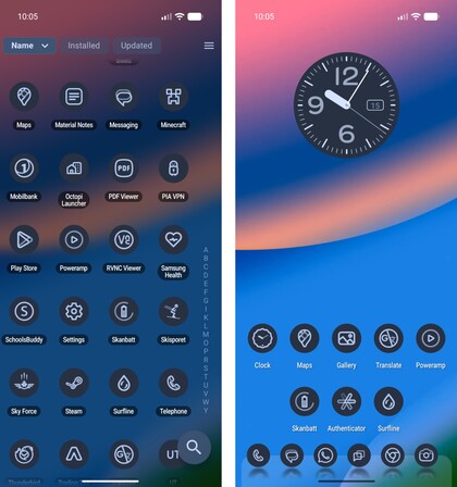There are a variety of included widgets that complement the themed icons (Image Source: Notebookcheck)