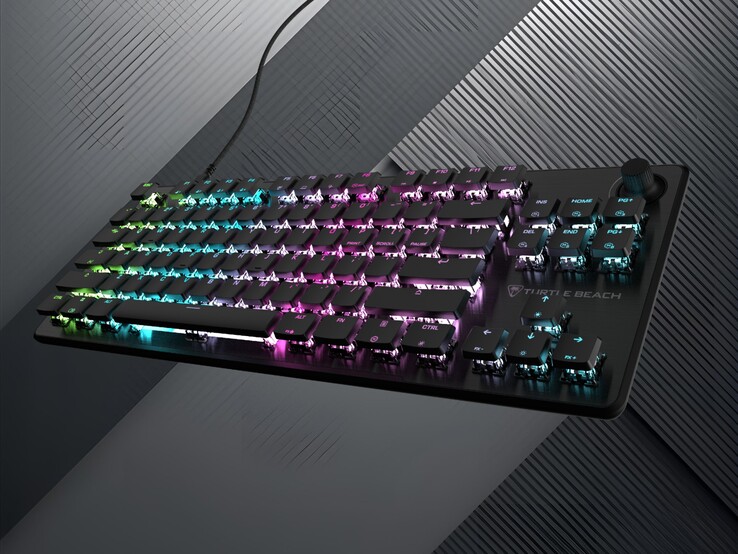 Turtle Beach Vulcan II TKL keyboard tilted at angle