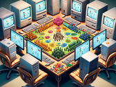 Researchers tested AI chat models as they played virtual games of world-building. (Source: AI image Dall-E 3)
