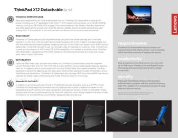 Lenovo ThinkPad X12 Detachable Gen 1 specifications