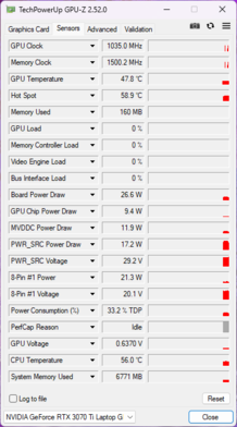 GPU-Z — Nvidia GeForce RTX 3070 Ti Laptop GPU