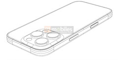 The iPhone 16 Pro is rumoured to have a total of five hardware buttons. (Image source: 91mobiles)