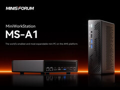 The new Minisforum MS-A1 comes with a CPU upgrade but a GPU downgrade. (Image source: Minisforum)
