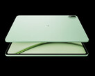 The OnePlus Pad 4 in its Sage Mist colourway.