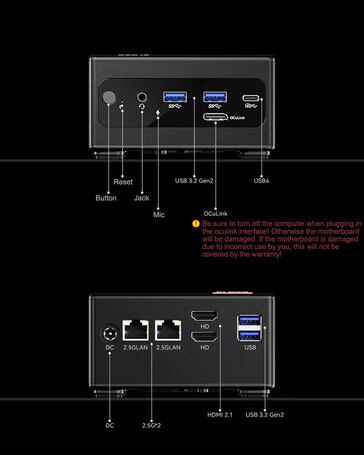 Connectivity ports (Image source: AOOSTAR)