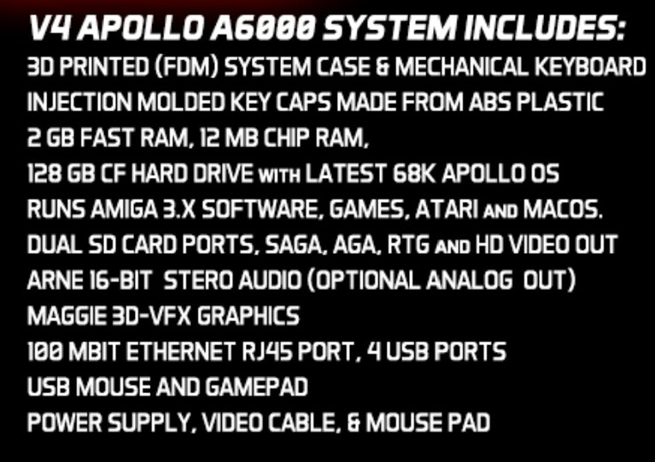 The Apollo A6000 incorporates modern features Amiga users want. (Image source: Apollo Computer)