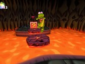 Croc Legend of the Gobbos screenshot showing Croc jumping over lava