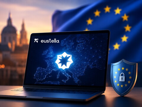 A laptop with the European AI hoster Eustella