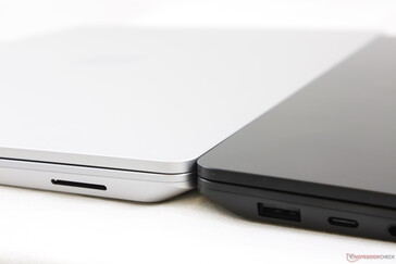 13.5-inch Surface Laptop 3 (right) vs. 15-inch Surface Laptop 3 (left). Thickness is nearly identical between them
