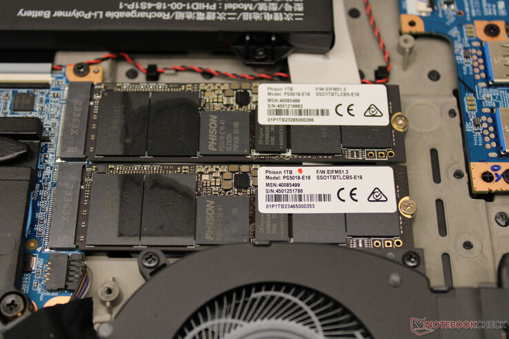 The computer comes with two PCIe 4 SSDs.