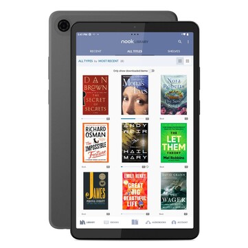 The Nook Reading Tablet 8.7 in Luna Grey.