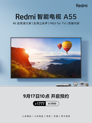 Redmi Smart TV A55. (Image source: Redmi)