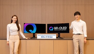 Samsung's sharp V-Stripe QD-OLED panel with 360 Hz refresh speed. (Image source: Samsung Display)